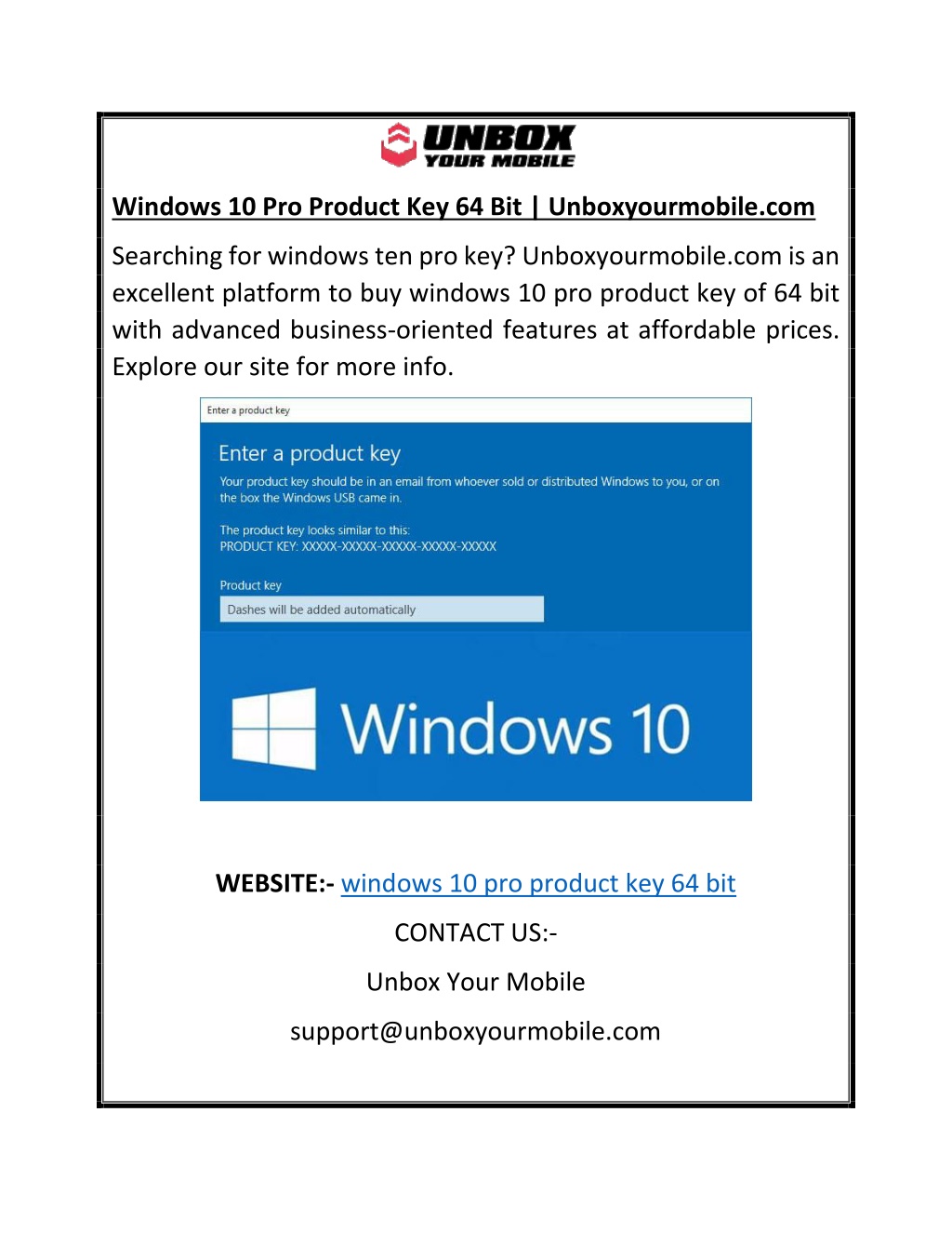 product key windows 10 64 bit