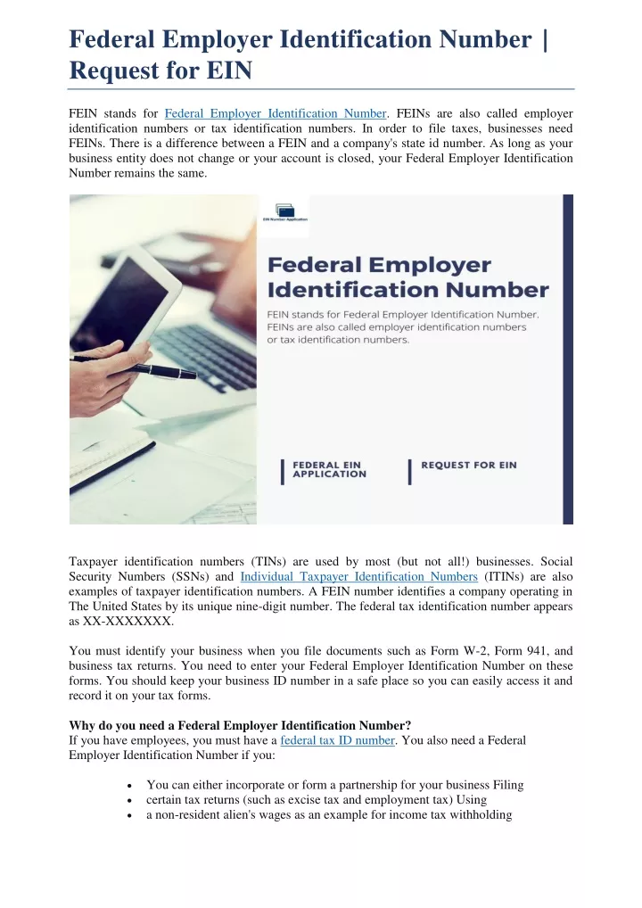 ppt-federal-employer-identification-number-request-for-ein-powerpoint