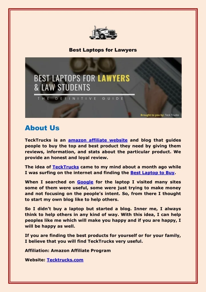 PPT Best laptops for lawyers Top laptops for lawyers PowerPoint