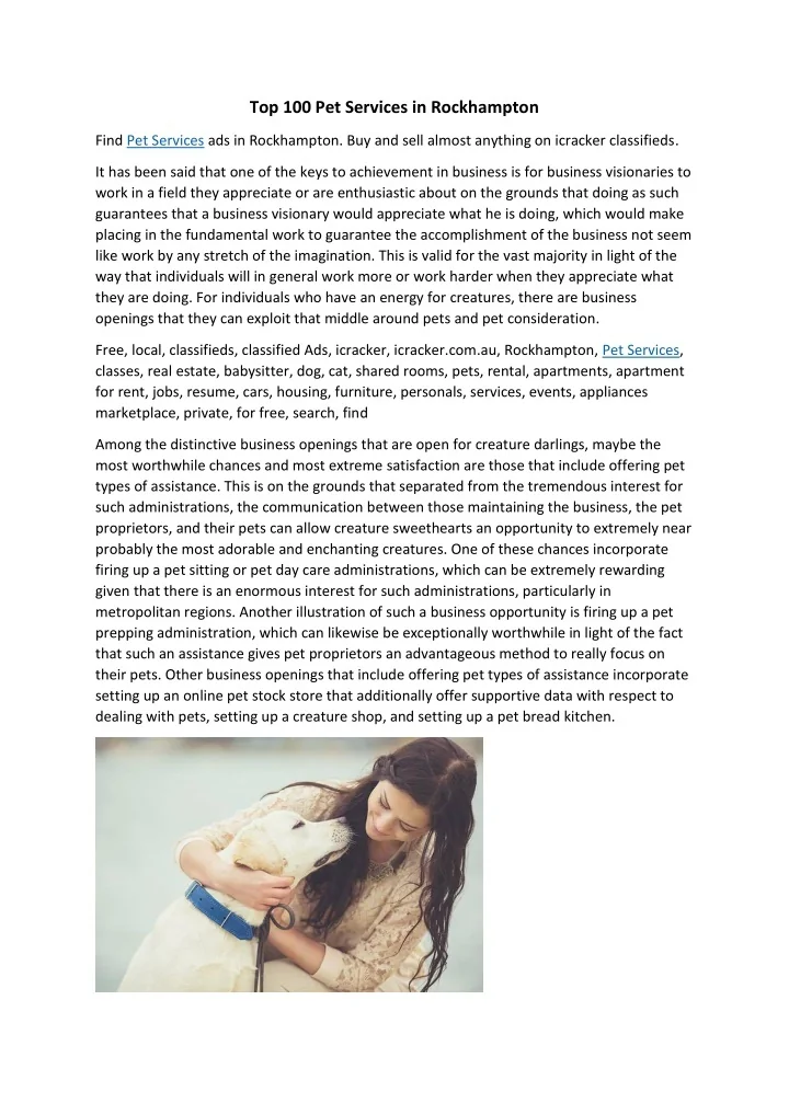 PPT Top 100 Pet Services in Rockhampton PowerPoint Presentation, free