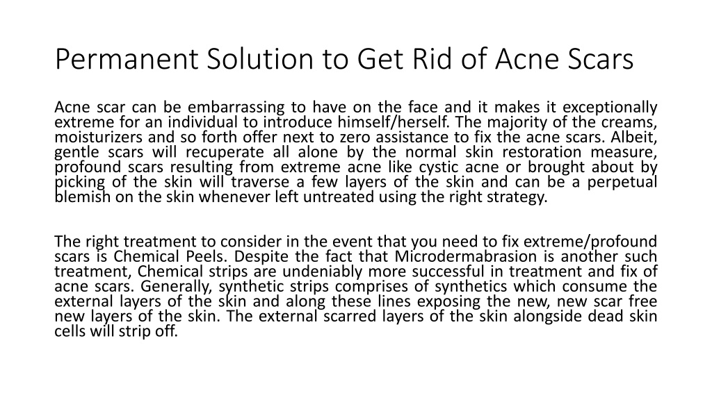 PPT - Can Acne Scars be Removed Permanently in Dubai PowerPoint ...