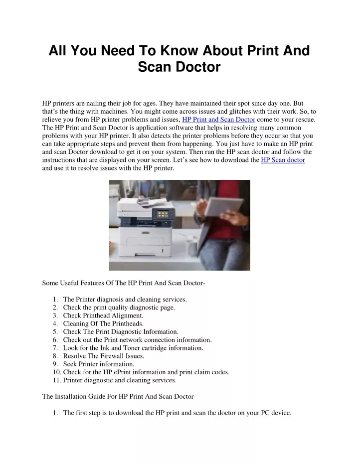hp print and scan doctor for android