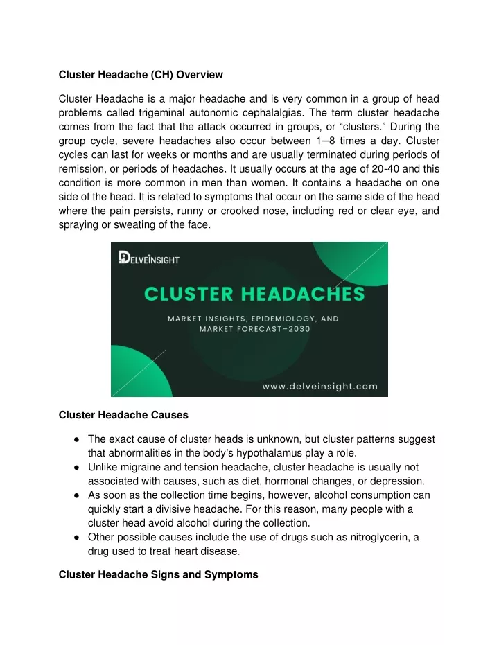 Ppt Cluster Headache Market Powerpoint Presentation Free Download Id 10699145