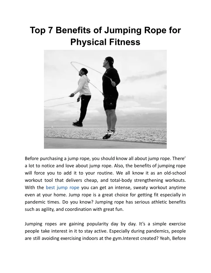 PPT - Top 7 Benefits Of Jumping Rope For Physical Fitness PowerPoint ...