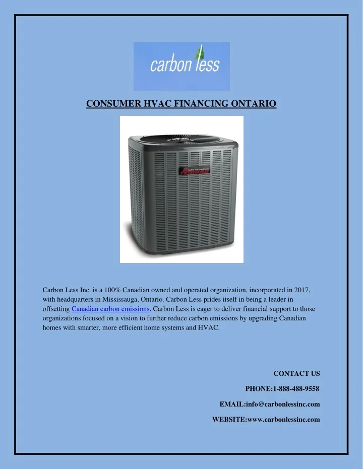PPT Consumer HVAC Financing Ontario PowerPoint