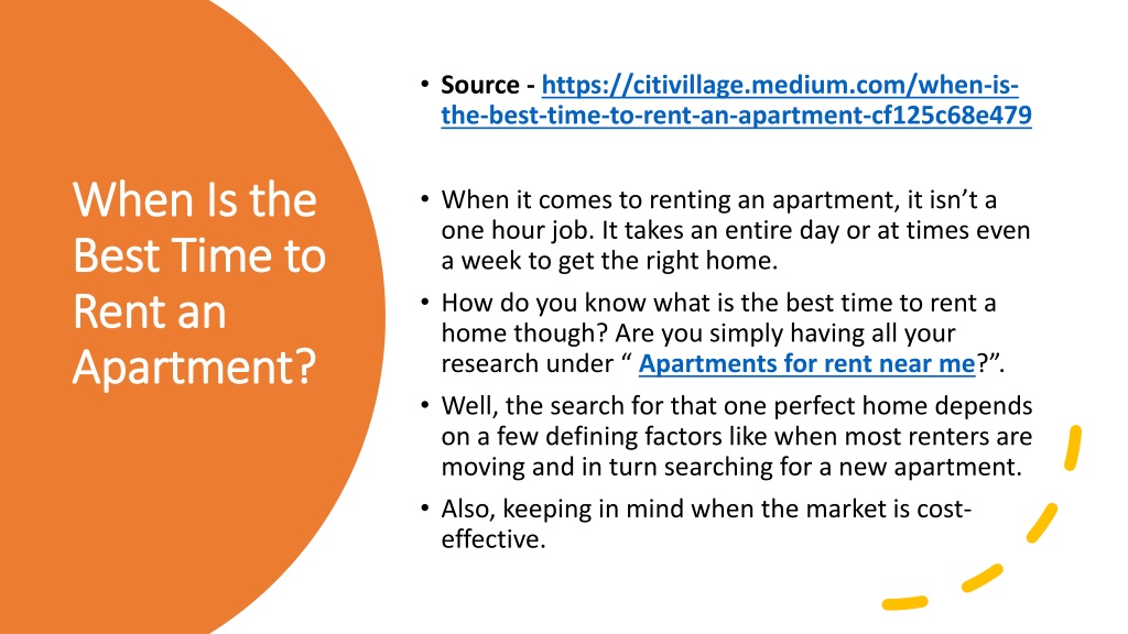 PPT When Is the Best Time to Rent an Apartment PowerPoint