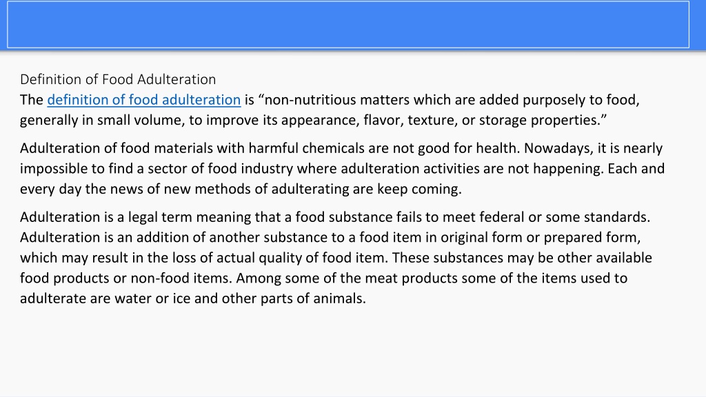 food adulteration essay pdf
