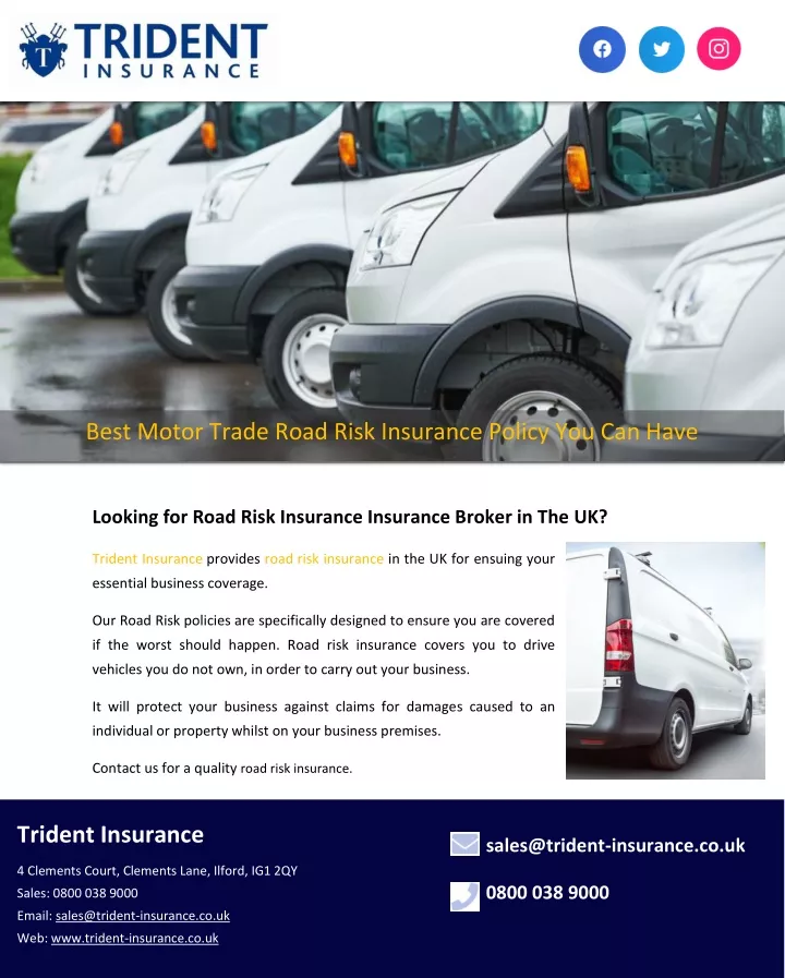 PPT - Best Motor Trade Road Risk Insurance Policy You Can Have