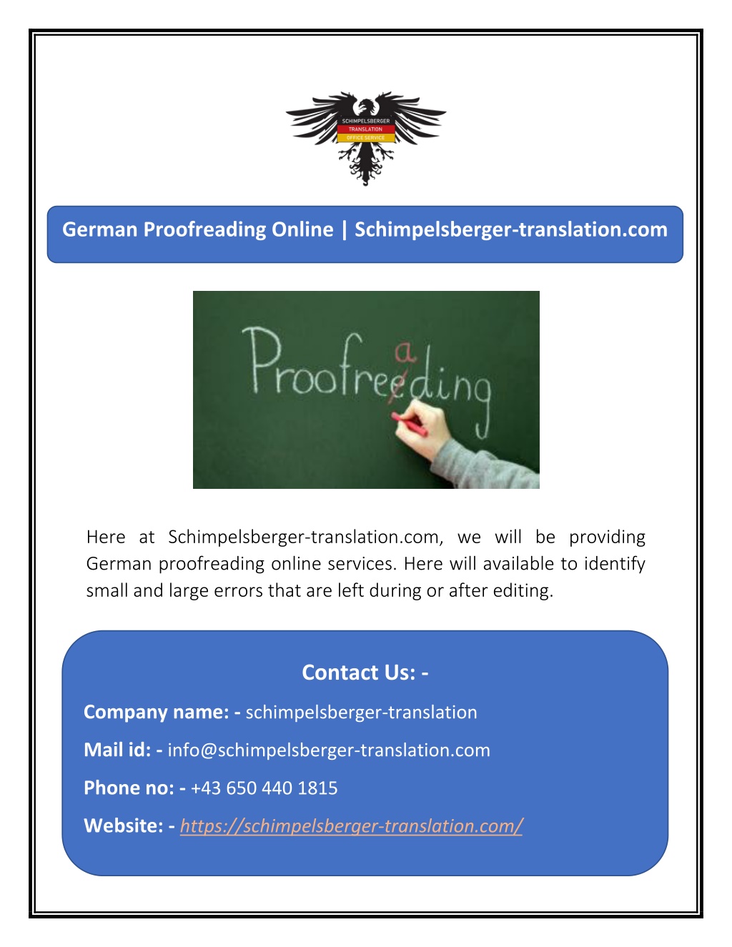 german proofreading online