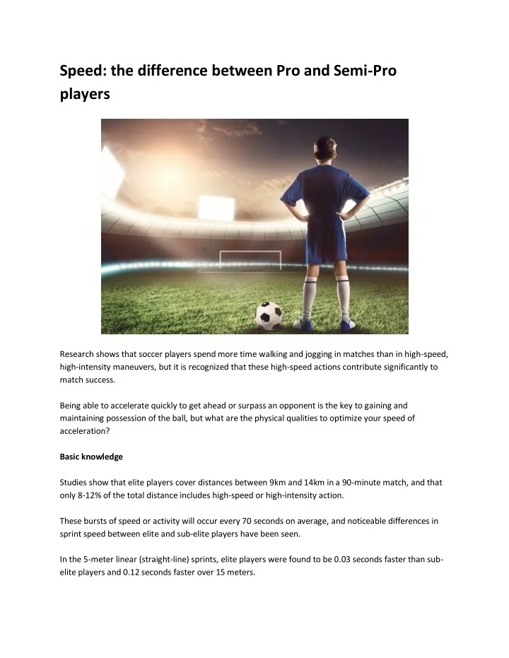 PPT Speed The Difference Between Pro And Semi Pro Players PowerPoint