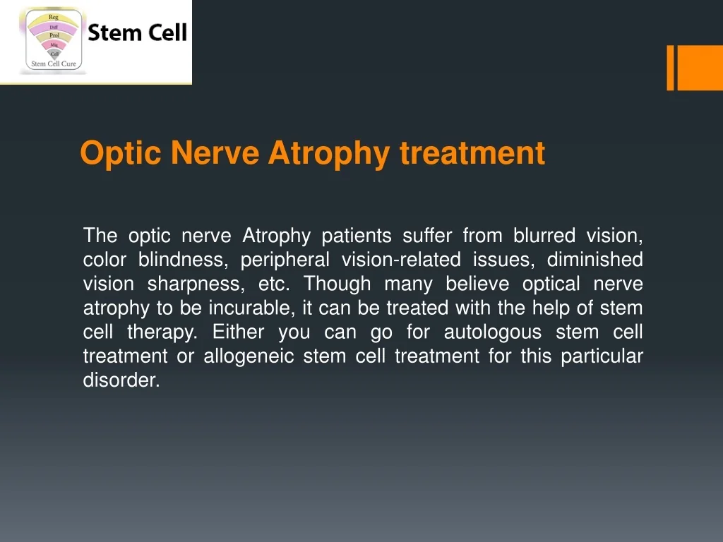 PPT Stem Cell Treatment for Optic Nerve damage PowerPoint
