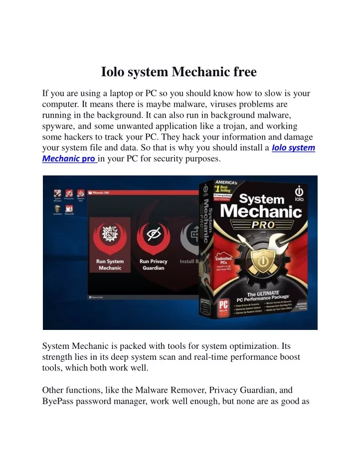 iolo system mechanic pro free