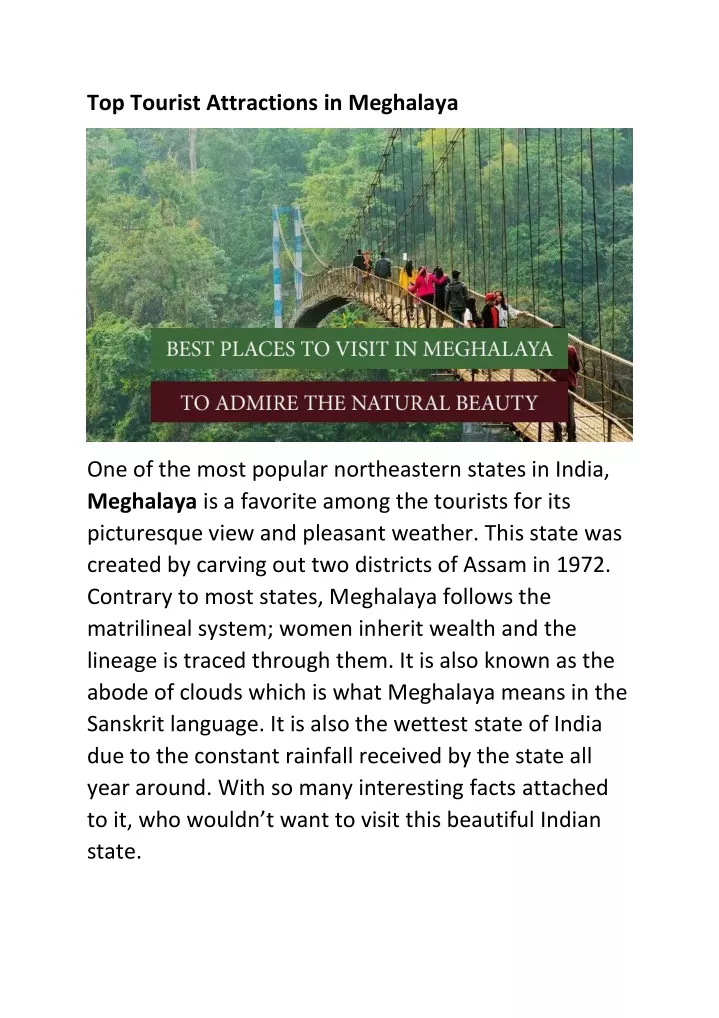 essay on tourism potential of meghalaya