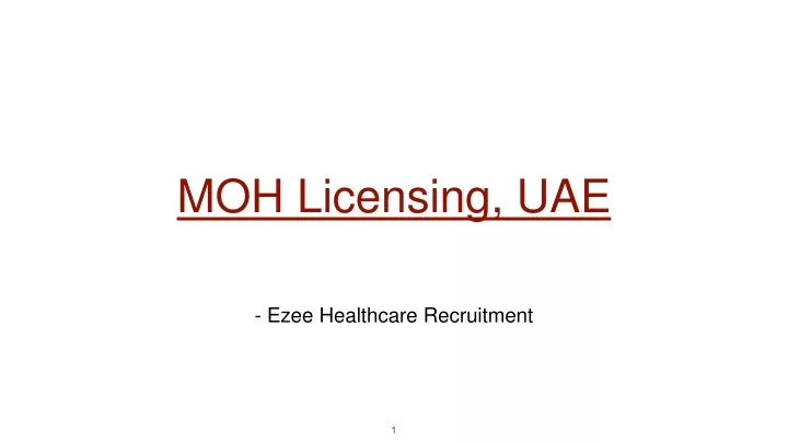 PPT - Get Your MOH License Fast From Our Services | Ezee Healthcare ...