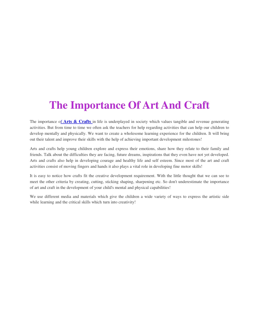 PPT - Arts & Crafts PowerPoint Presentation, free download - ID:10712060