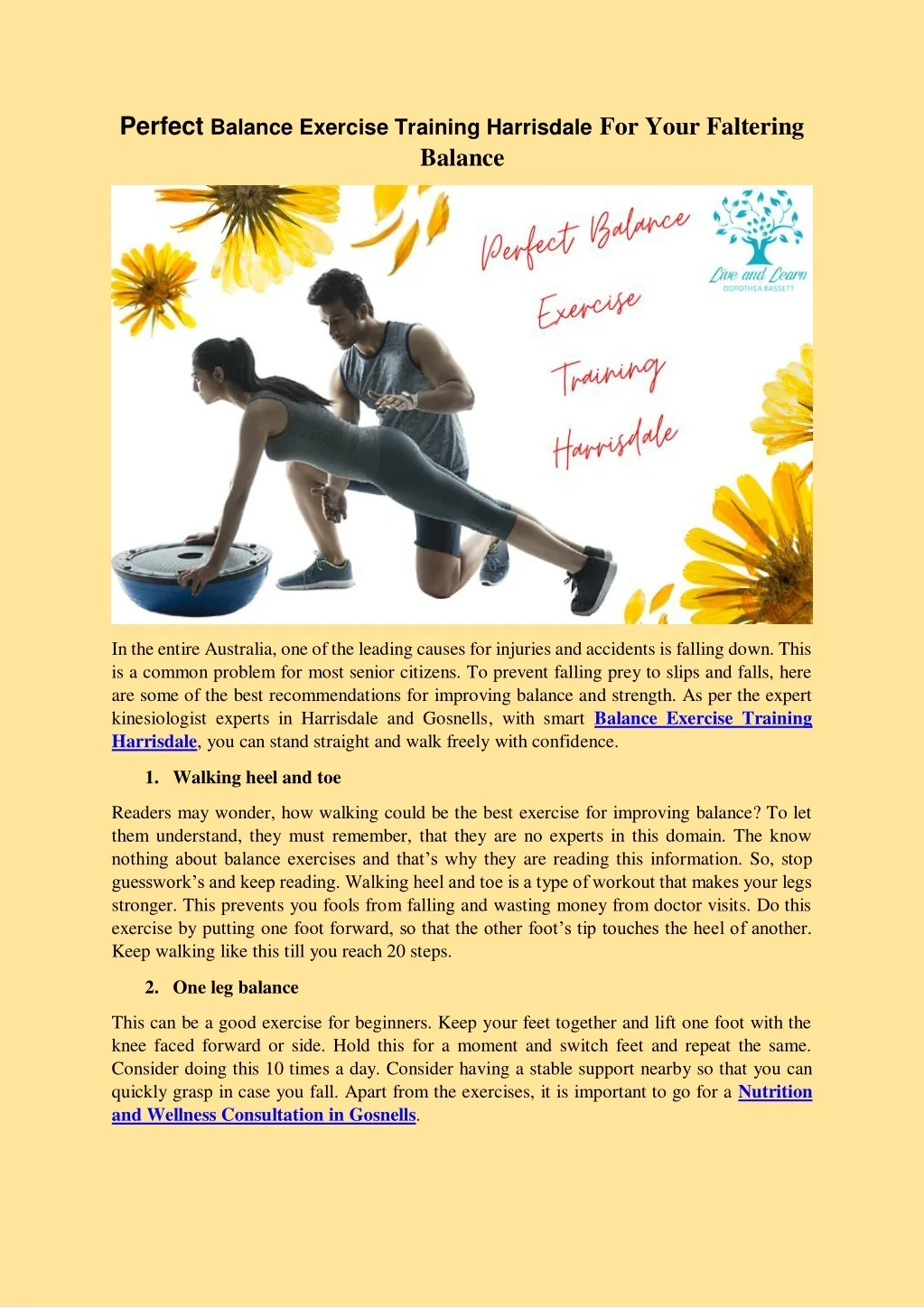 Balance Faltering PPT - Perfect Balance Exercise Training Harrisdale For Your Faltering ...