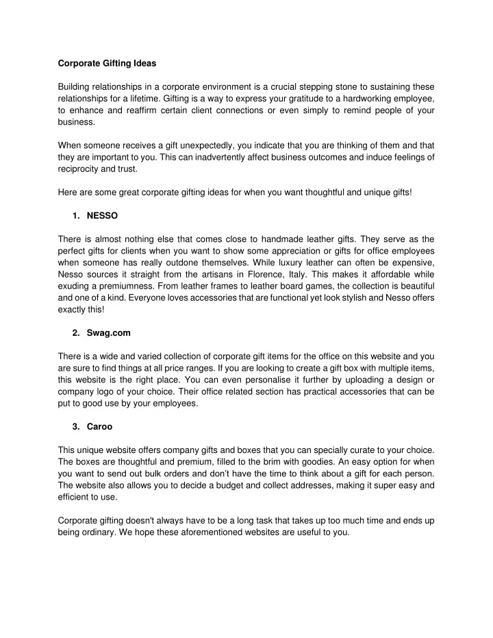 PPT Corporate Gifting Ideas PowerPoint Presentation Free Download 