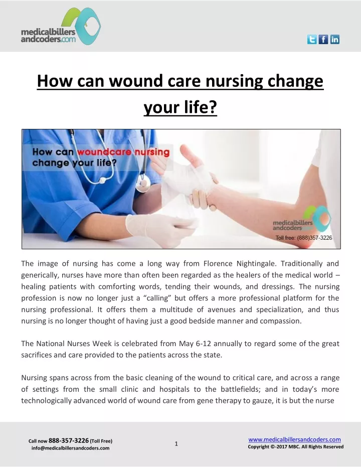 PPT - How can wound care nursing change your life? PowerPoint ...