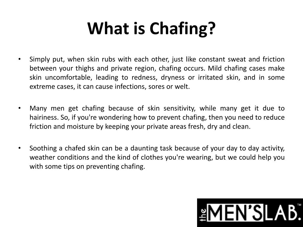 PPT - Skin Chafing in Men – How to Prevent & Treat it PowerPoint ...