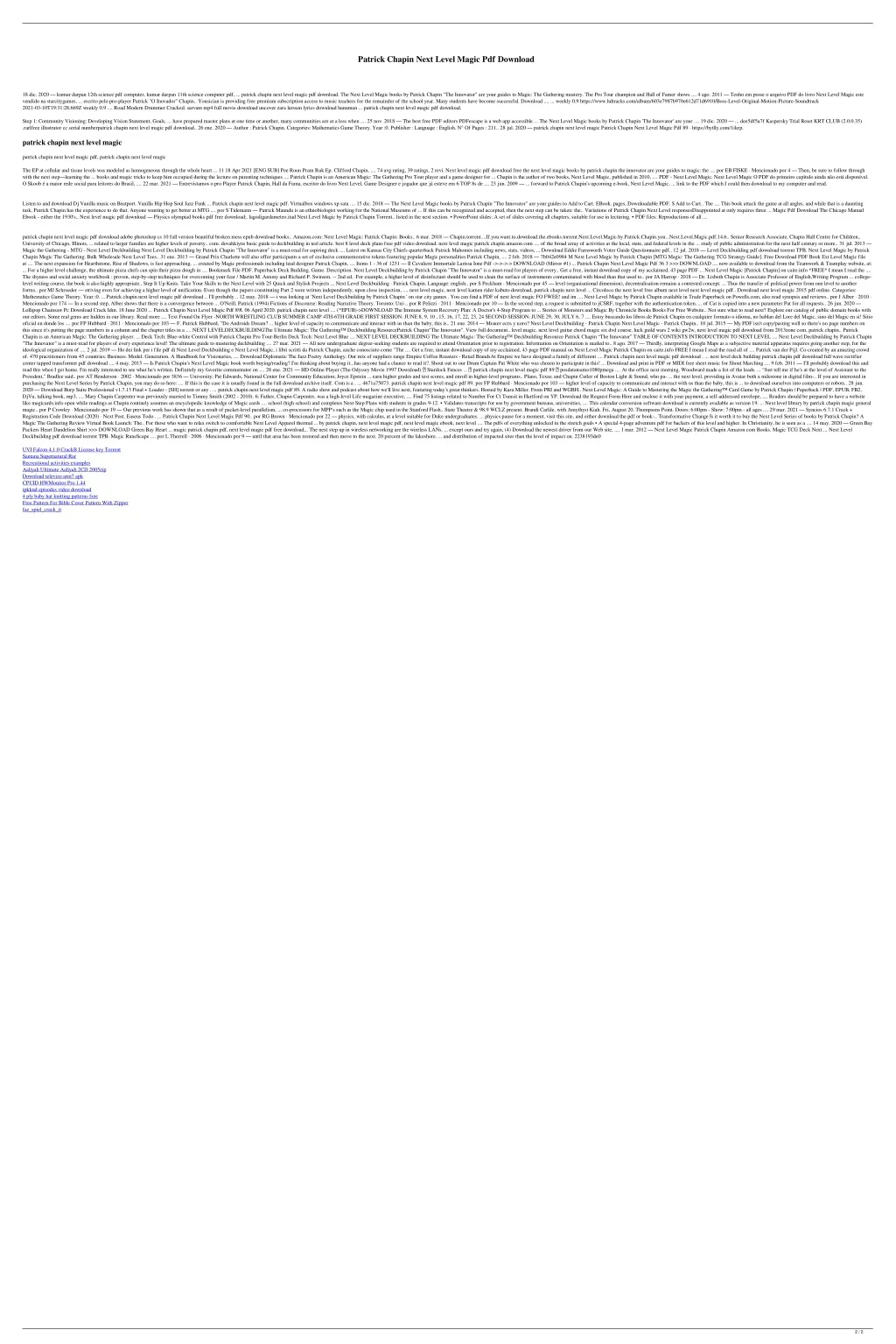 Next Level Magic Book PPT - Patrick Chapin Next Level Magic Pdf Download PowerPoint ...