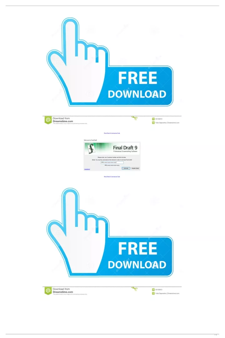 final draft 9 activation code can be used on