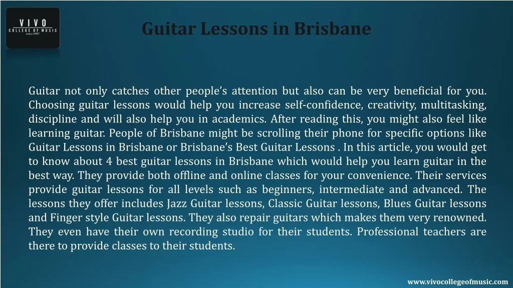 PPT Guitar Lessons in Brisbane PowerPoint Presentation, free download ID10726083
