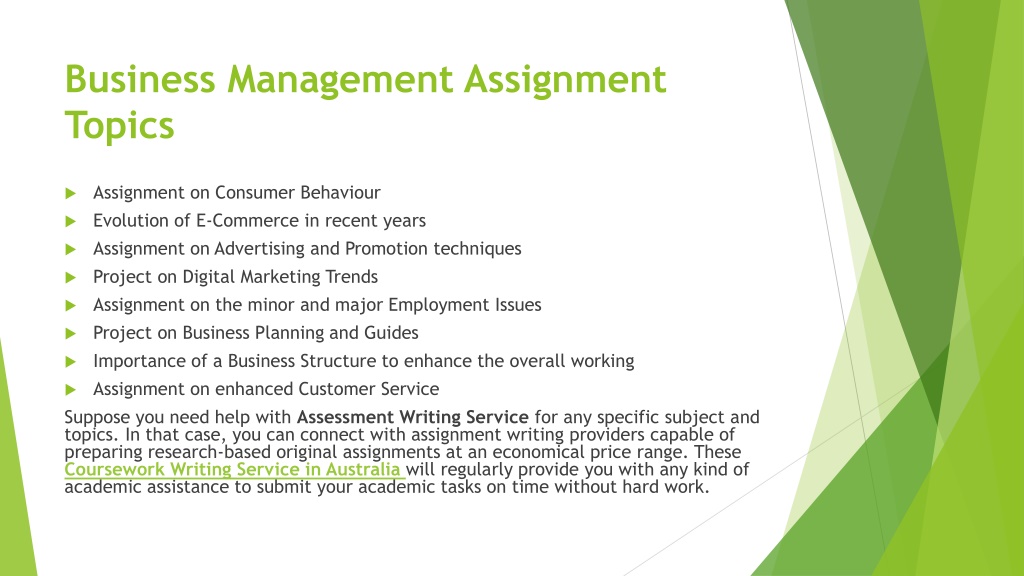 business management assignment topics