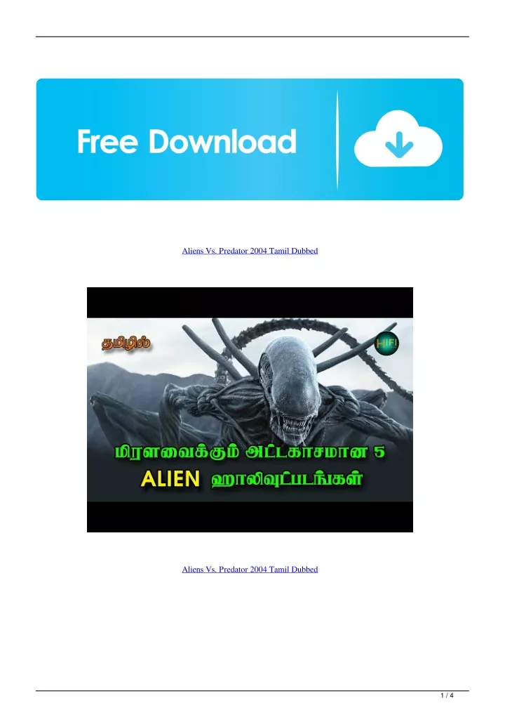 PPT - Aliens Vs. Predator 2004 Tamil Dubbed PowerPoint Presentation