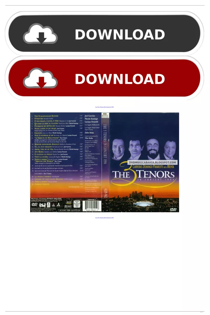 PPT - Los Tres Tenores En Concierto 1994 PowerPoint Presentation, free