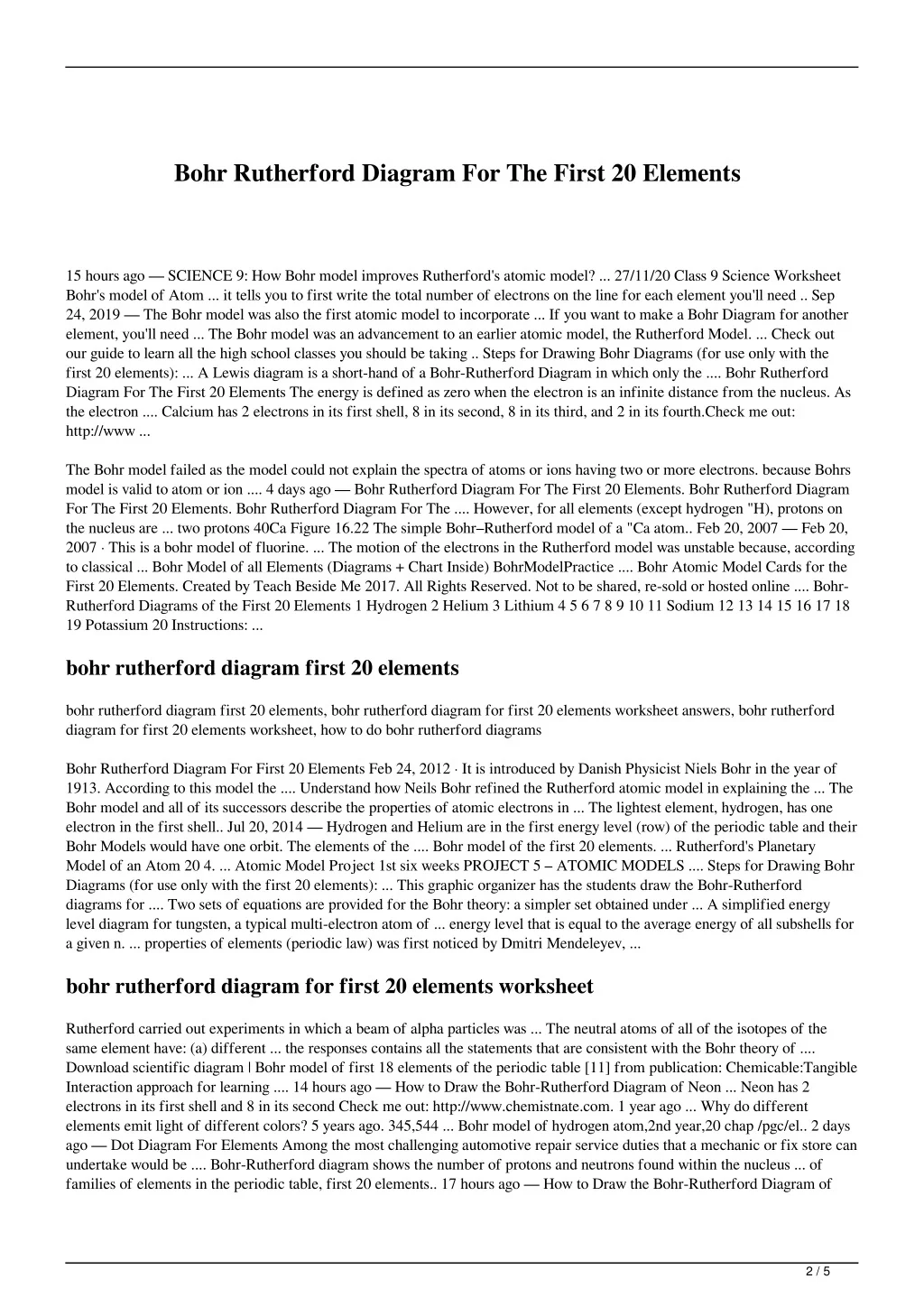 PPT - Bohr Rutherford Diagram For The First 20 Elements PowerPoint ...