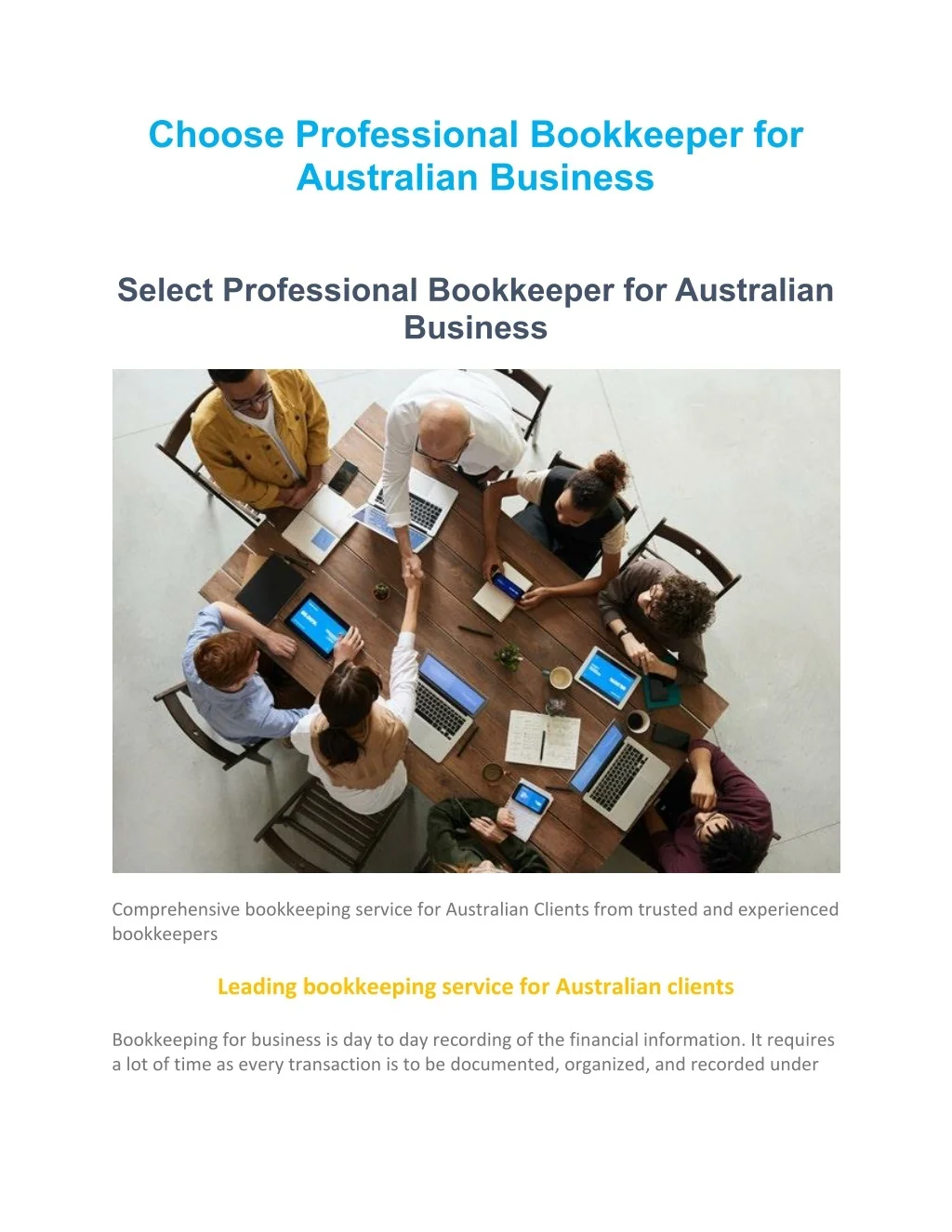PPT Choose Professional Bookkeeper for Australian Business PowerPoint