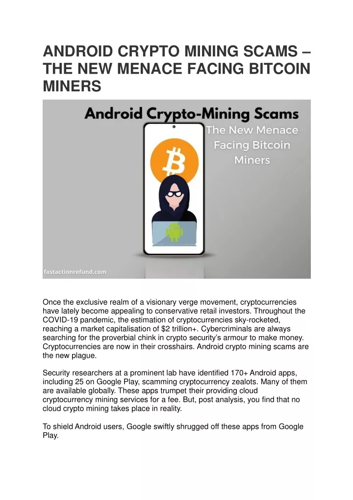 android crypto mining malware scanner