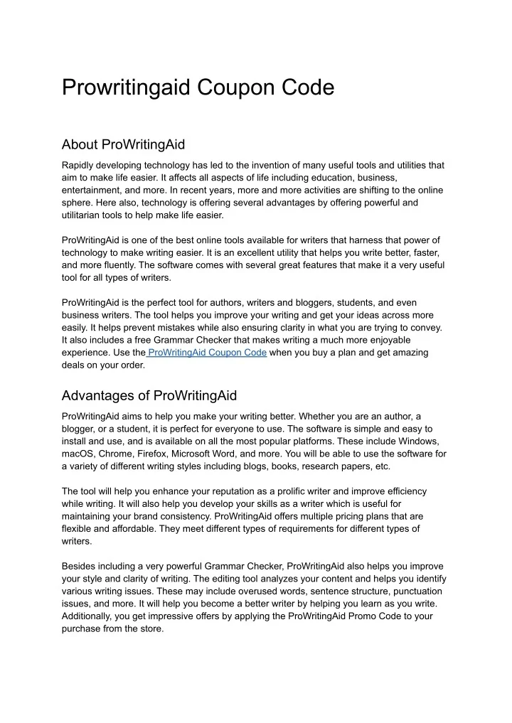 PPT Prowritingaid Coupon Code PowerPoint Presentation, free download