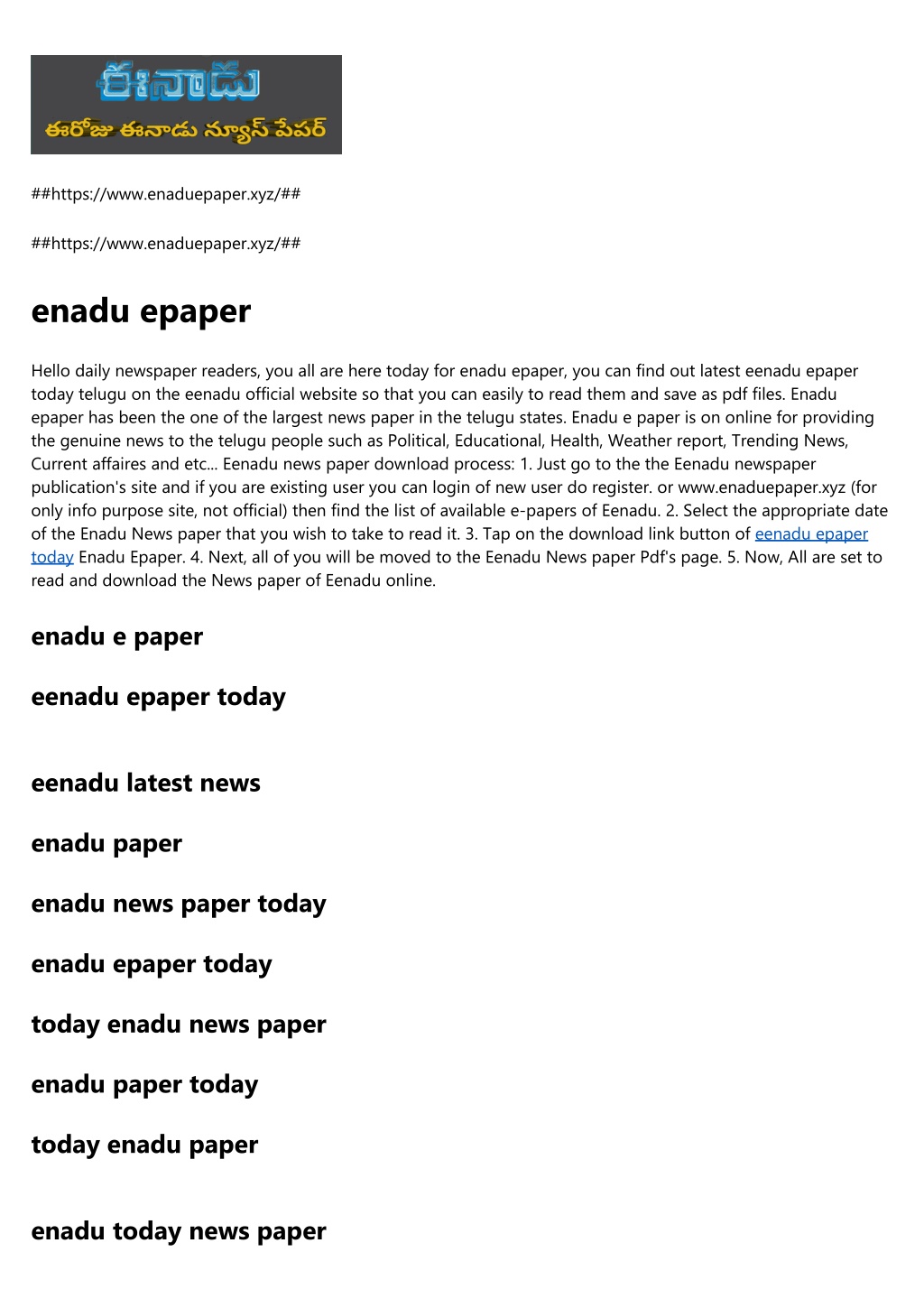 PPT - enadu today news paper PowerPoint Presentation, free download
