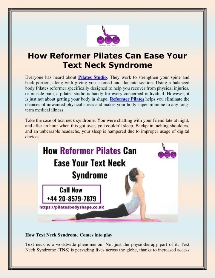 PPT How Reformer Pilates Can Ease Your Text Neck Syndrome PowerPoint
