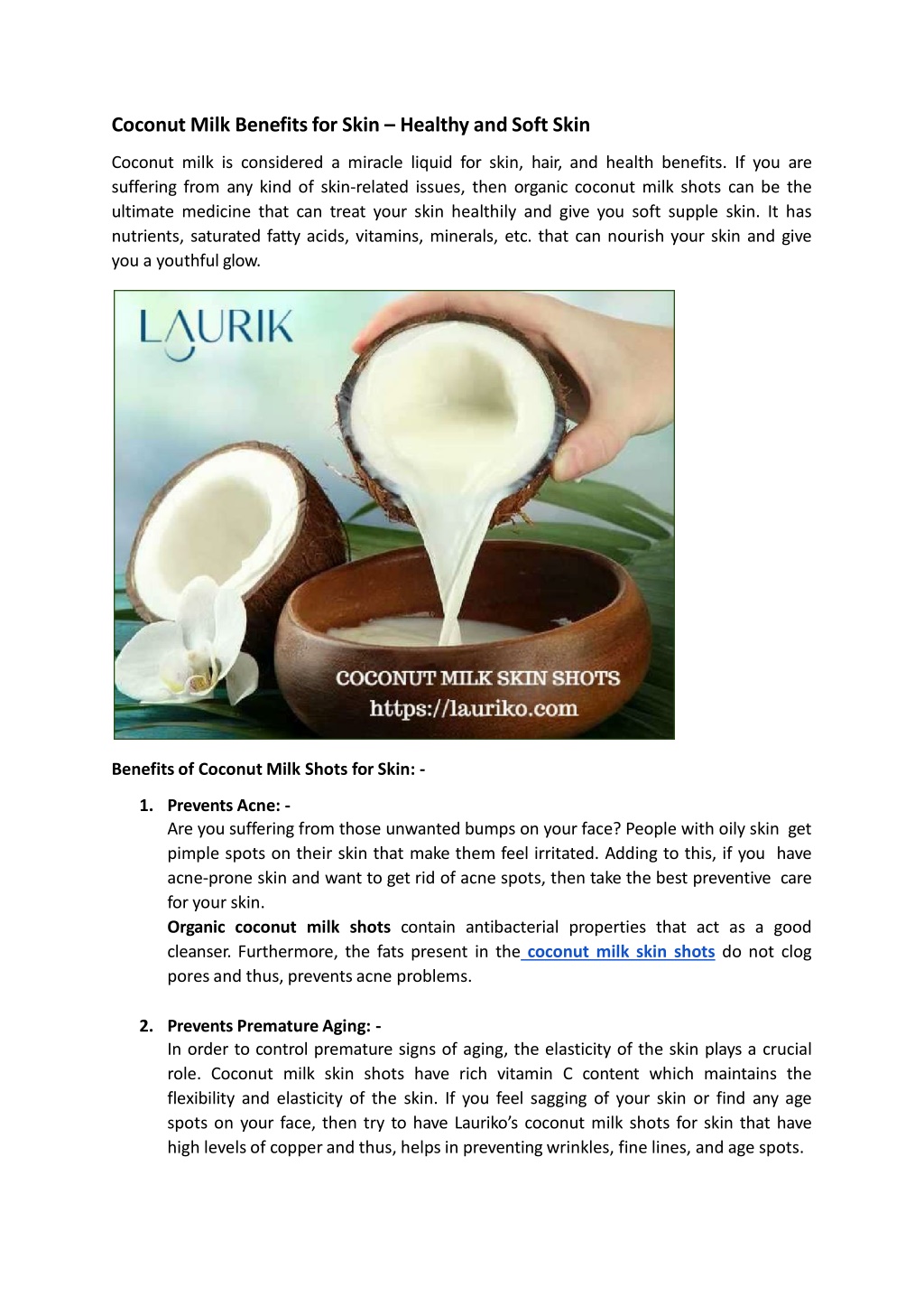 PPT - Coconut Milk Benefits for Skin_Healthy and Soft Skin.docx