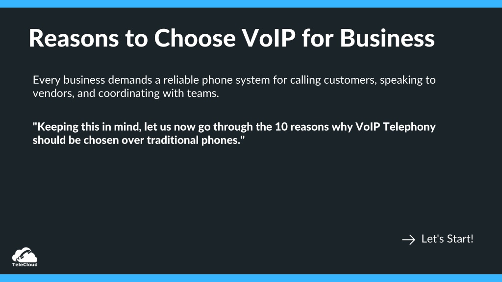 PPT - Top 10 Reasons To Choose VoIP For Business - TeleCloud PowerPoint ...