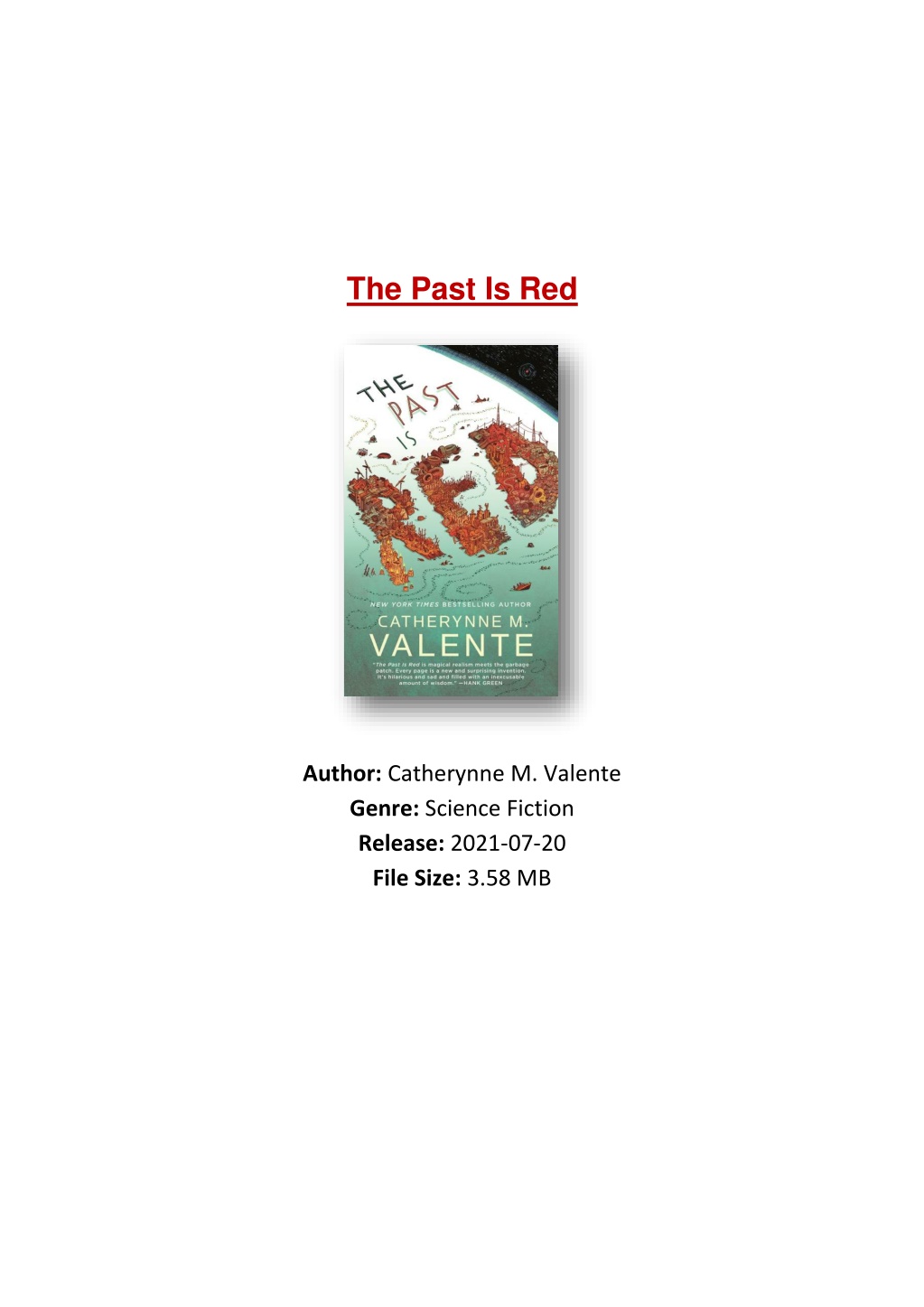 the past is red by catherynne m valente