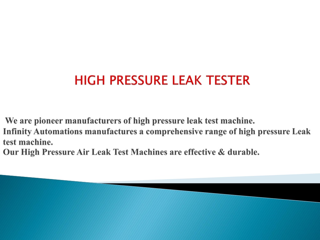 PPT - Air Leak Tester | Pressure Decay Test - Infinity Automation ...