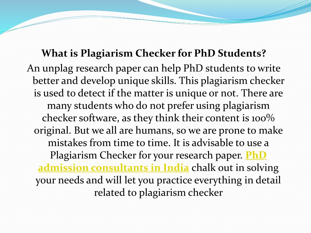 plagiarism checker phd