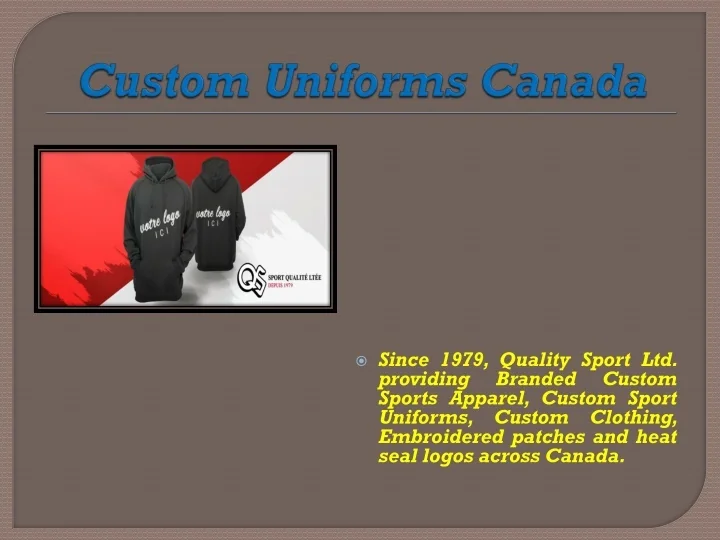 PPT Custom Uniforms Canada PowerPoint Presentation, free download