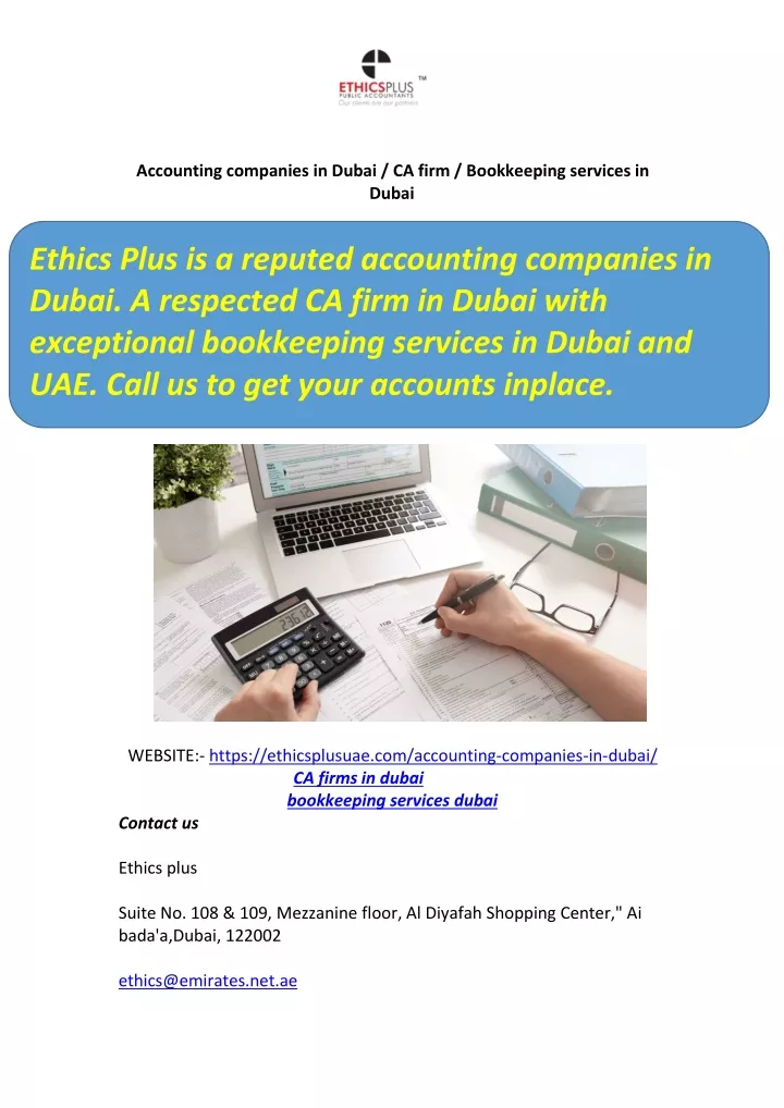 PPT - Accounting companies in Dubai / CA firm / Bookkeeping services in