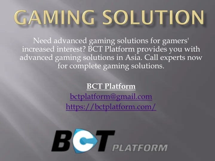 PPT Gaming Solution PowerPoint Presentation, free download ID10770360