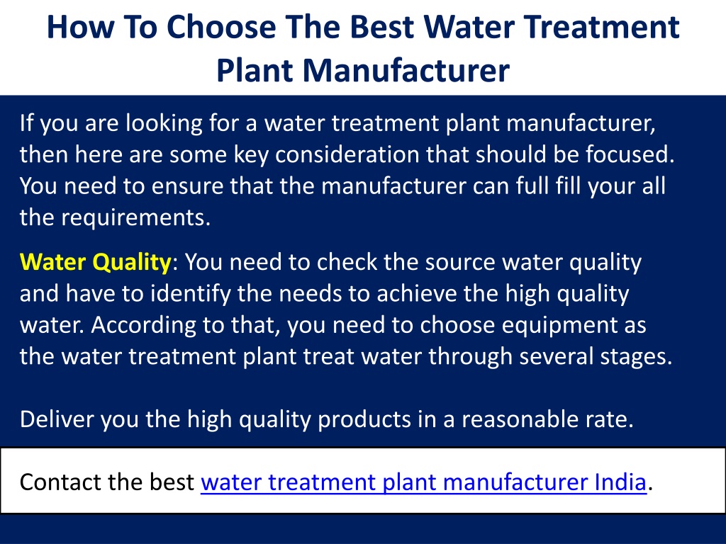 PPT - Water Treatment Plant India PowerPoint Presentation, free ...