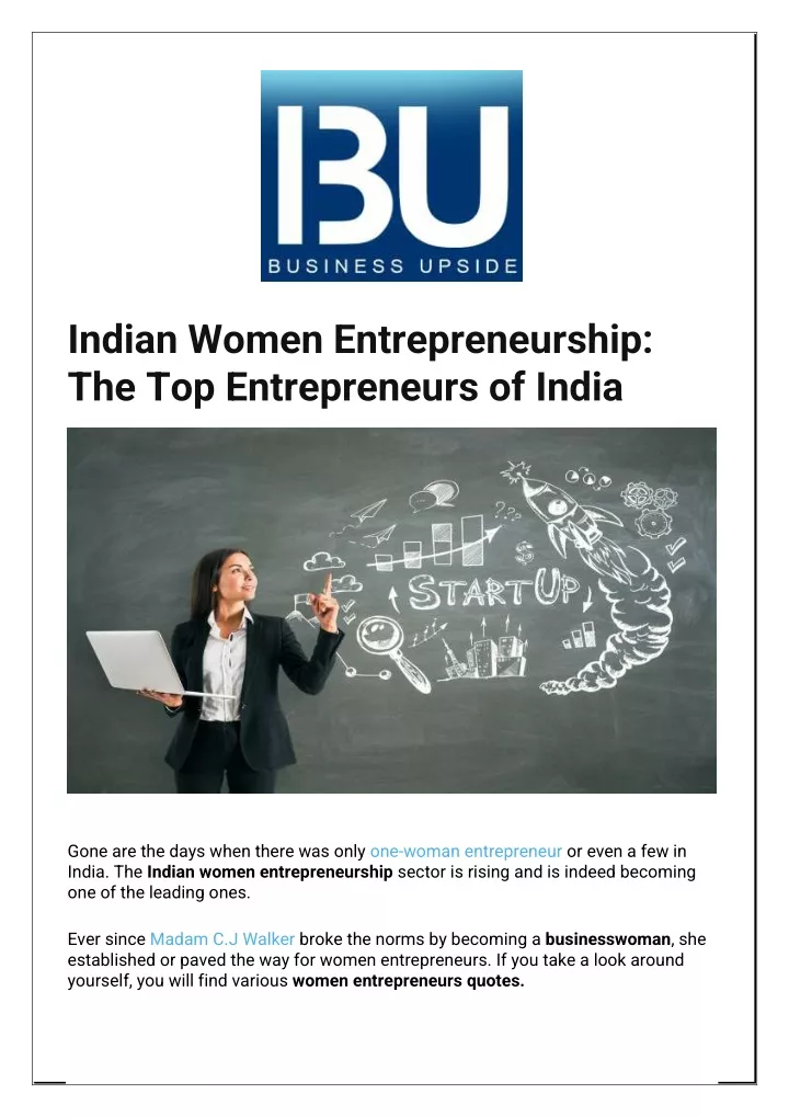 case study on female entrepreneurs in india ppt