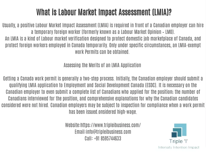 What Is Labour Market Impact Assessment Lmia