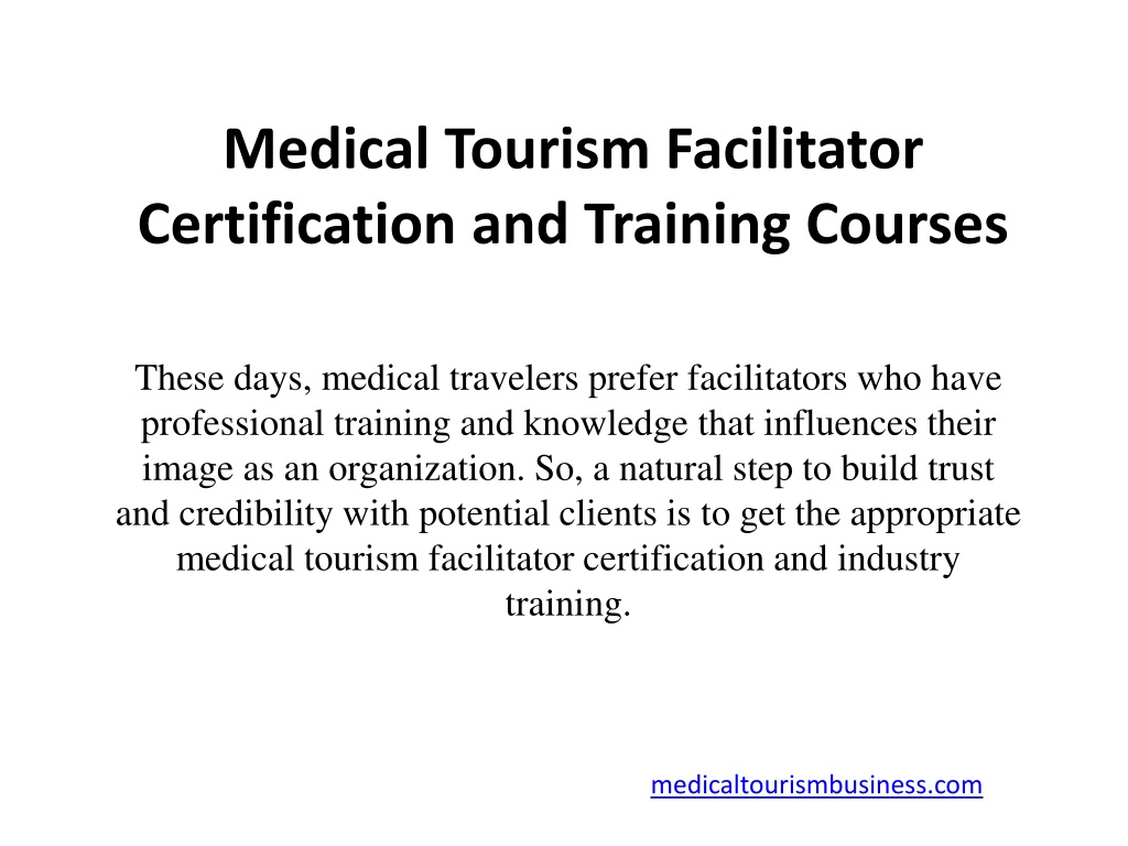 medical tourism facilitator certification