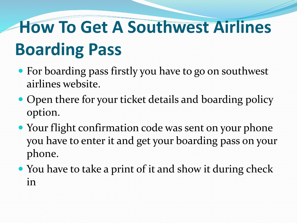 southwest airlines check in print boarding pass