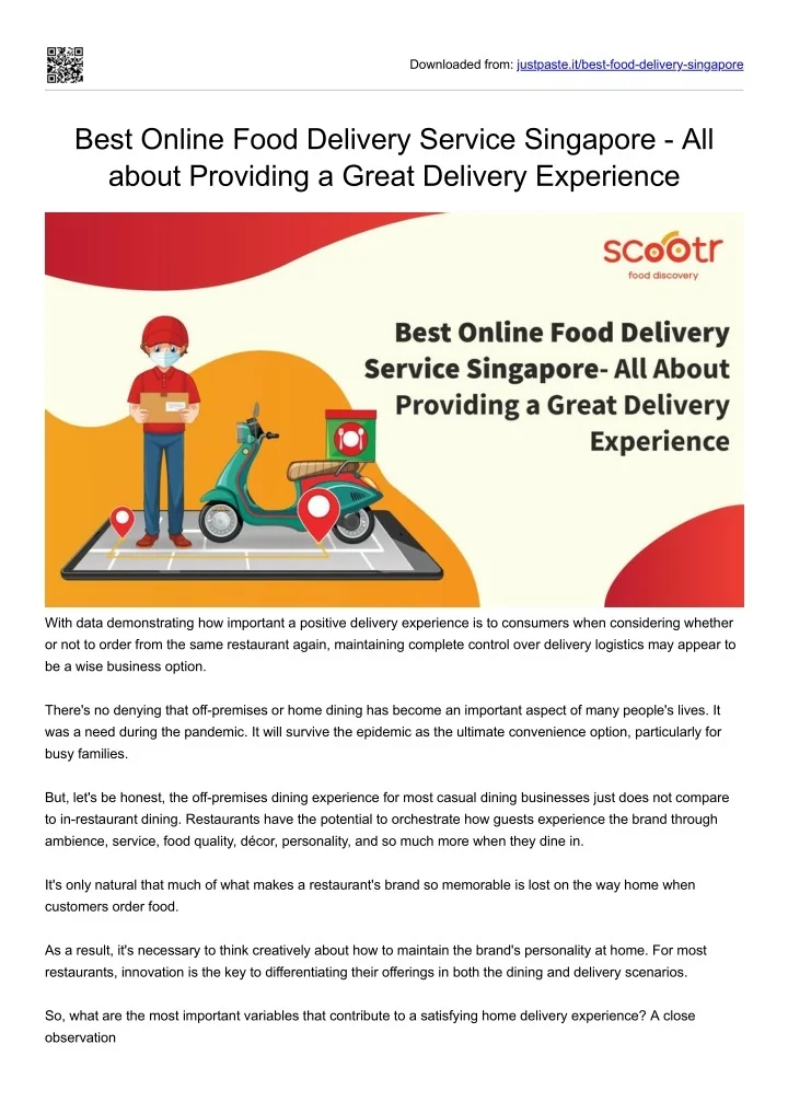 PPT Best Online Food Delivery Service Singapore All about Providing