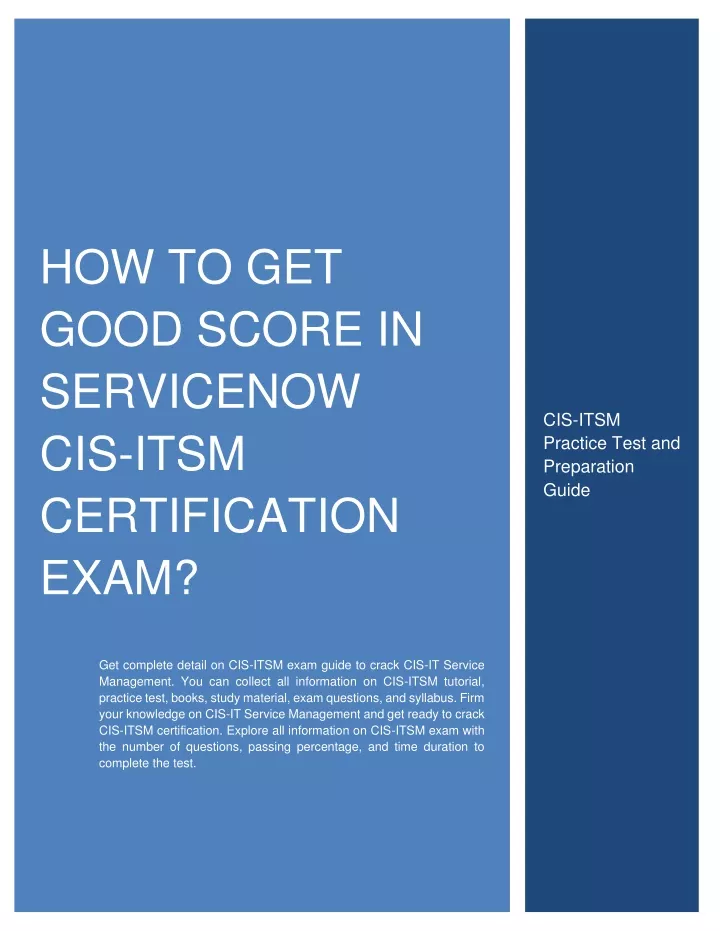 CIS-ITSM Free Download